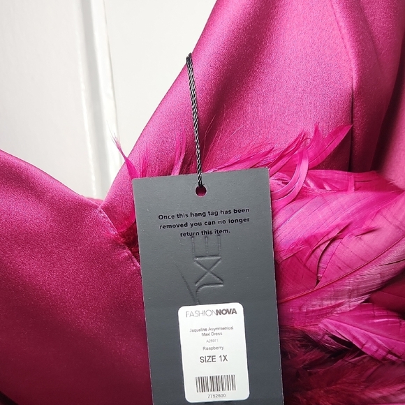 Fashion Nova Asymmetrical Dress in Fuchsia - Picture 7 of 7